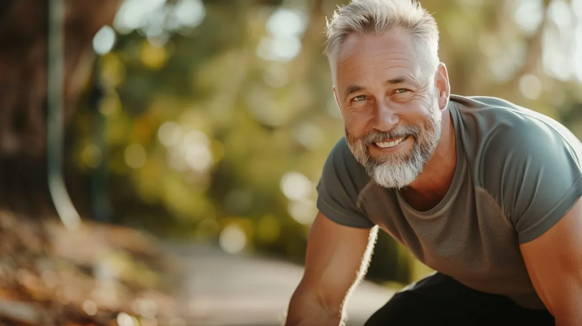 Man in nature representing healthy liver and active lifestyle
